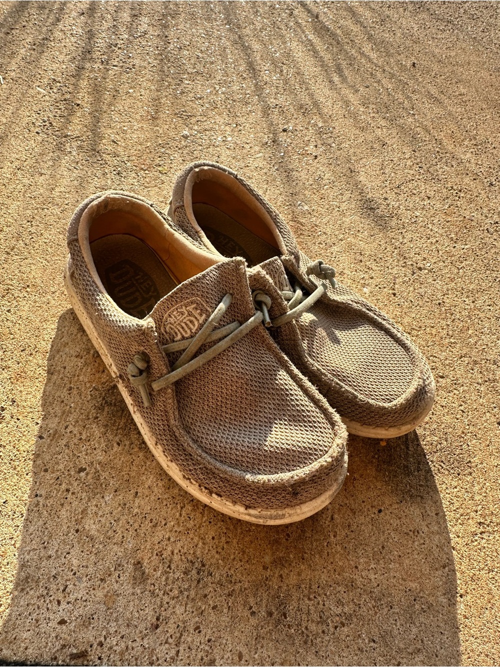 Hey Dude Kids Slip-On Loafers in Taupe Beige